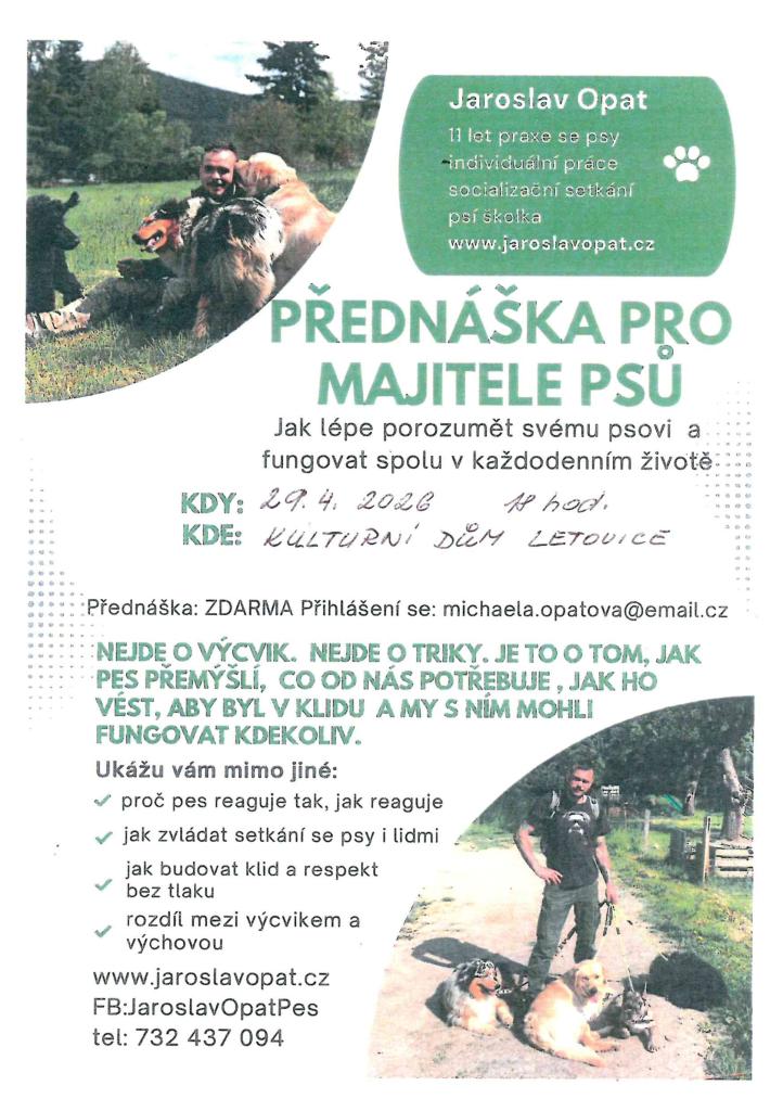 Přednáška pro majitele psů