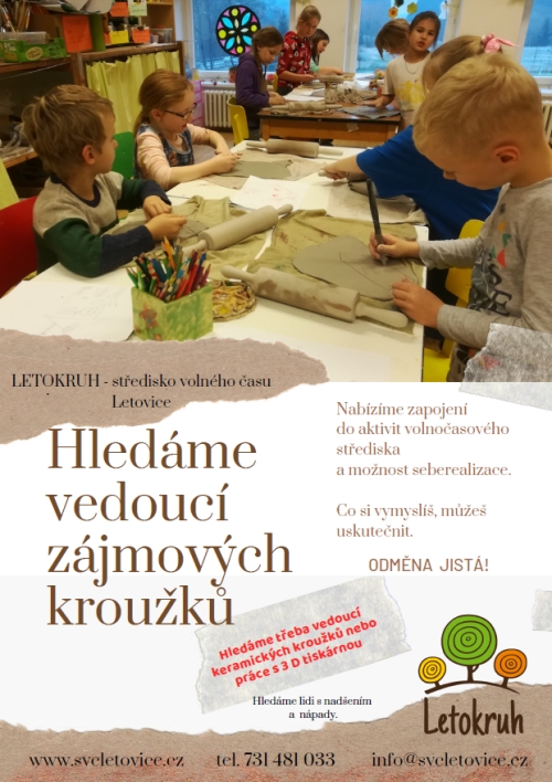 Hledáme vedoucí zájmových kroužků